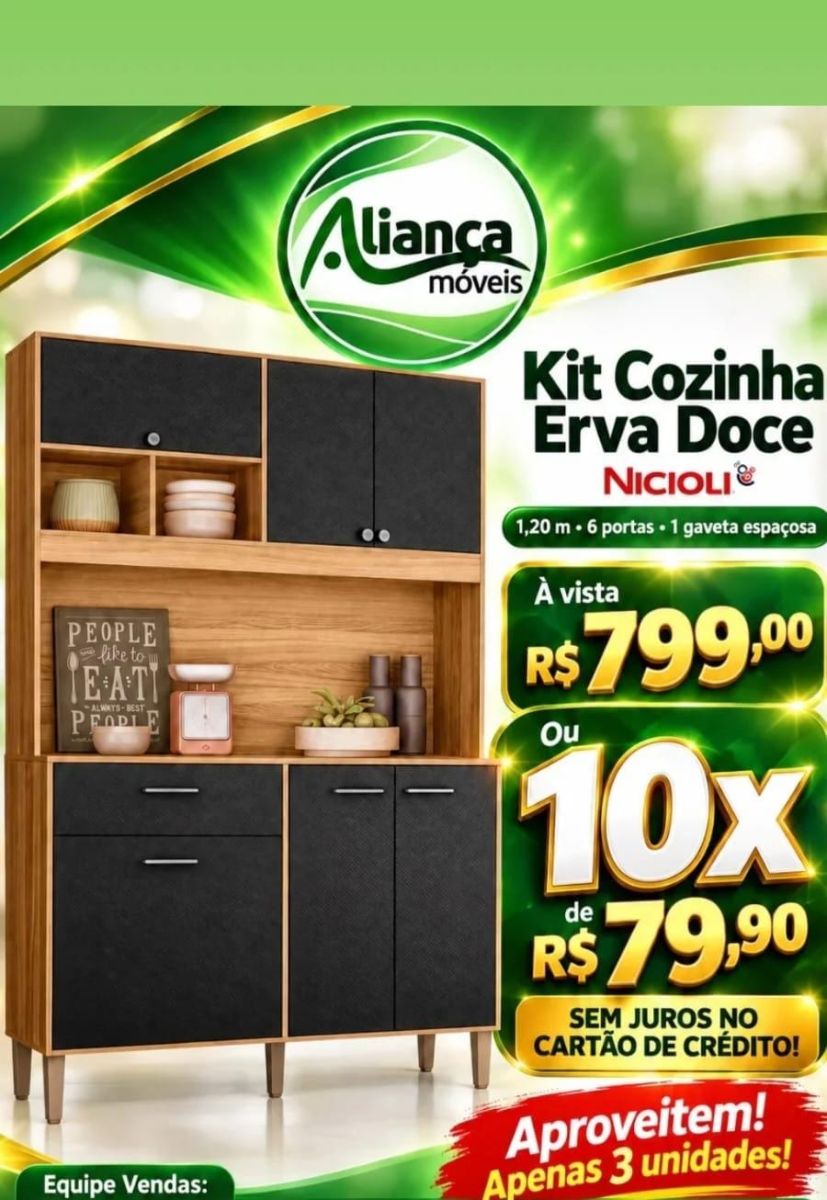 Kit Cozinha Erva Doce Nicioli